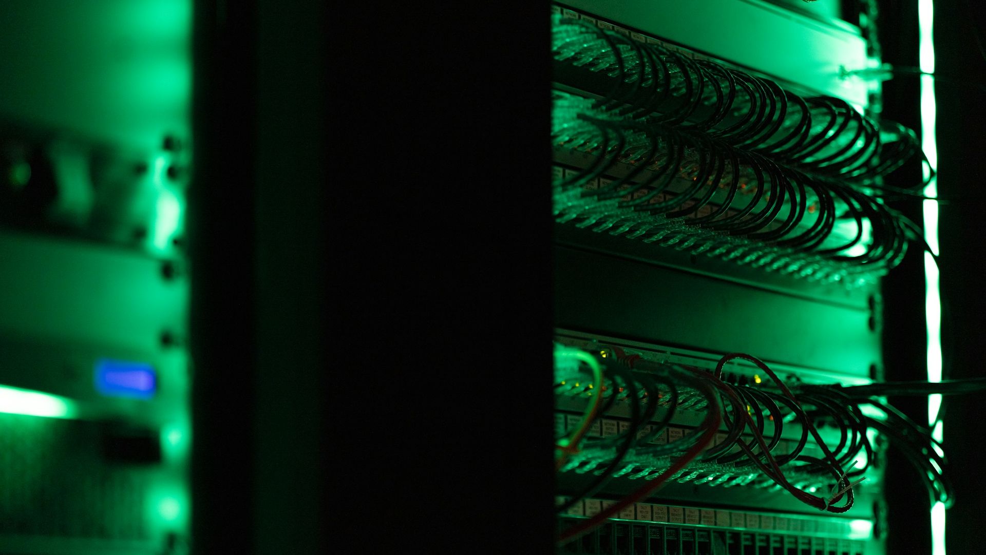 Equipment rack in low light